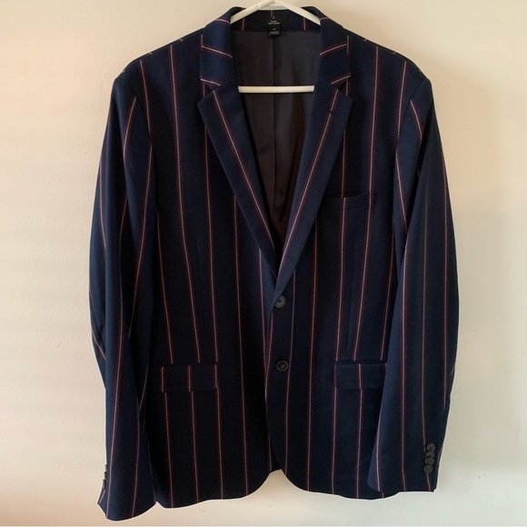 Frank & Oak Other - Frank and Oak Blazer Navy Blue Pinstripe Jacket Sz 40